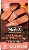 Merrick Premium Grain Free Dry Adult Dog Food, Wholesome And Natural Kibble With Real Salmon And Sweet Potato - 22.0 lb. Bag