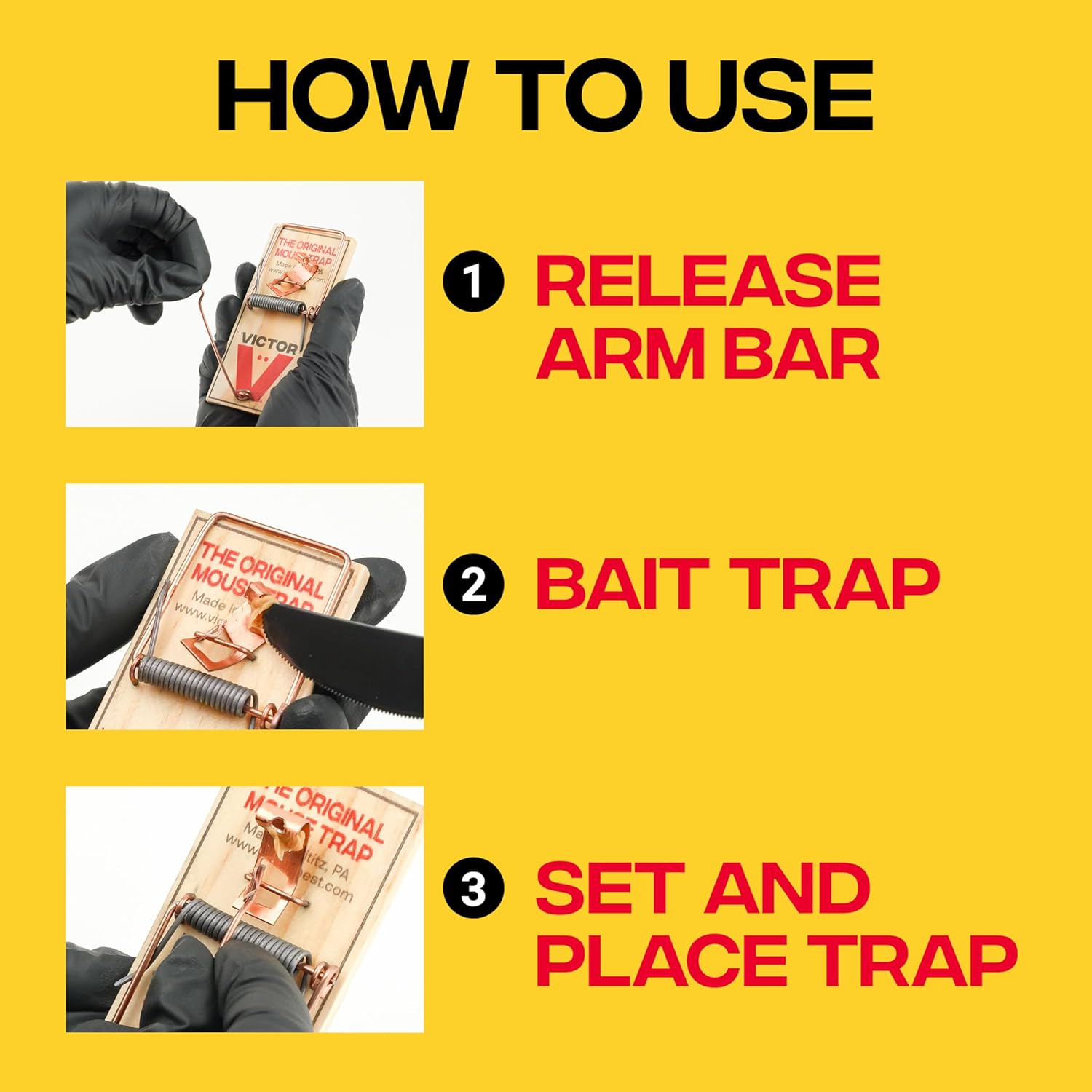 Victor Mouse Traps M150-12, Metal Pedal, Sustainably Sourced FSC Wood, Wooden Mouse Traps, 12 Metal Pedal Traps - Image 4