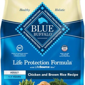 Blue Buffalo Life Protection Formula Adult Dry Dog Food, Helps Build and Maintain Strong Muscles, Made with Natural Ingredients, Chicken & Brown Rice Recipe, 30-lb. Bag