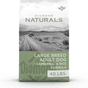 Diamond Naturals Large Breed Adult Dry Dog Food Lamb Meal and Rice Formula with Protein from Real Lamb, Probiotics and Essential Nutrients to Support Balanced and Overall Health in Adult Dogs 40lb