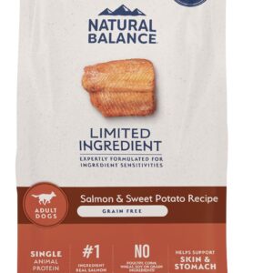 Natural Balance Limited Ingredient Grain Free Salmon & Sweet Potato Dry Dog Food, Sensitive Stomach, 24 lb (Pack of 1)