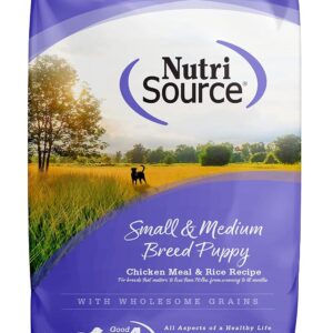 NutriSource Puppy Food for Small and Medium Breeds, Chicken Meal and Rice, 26LB