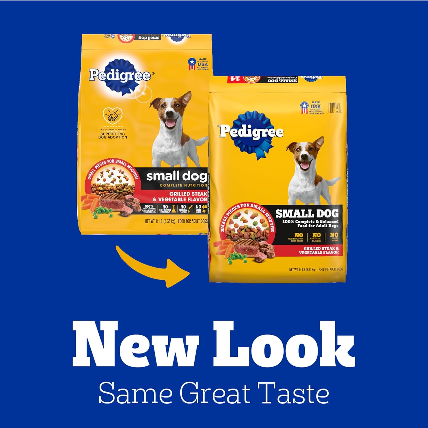 Pedigree Complete Nutrition Adult Small Dog Dry Dog Food, Grilled Steak & Vegetable Flavor, 14 lb. Bag - Image 2