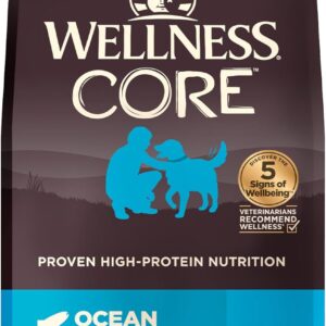 Wellness CORE Dry Dog Food, Grain-Free, High Protein, Natural, Ocean Whitefish, Herring, & Salmon Recipe, (26-Pound Bag)