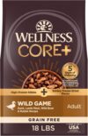 Wellness CORE+ Dry Dog Food with Freeze Dried Pieces, Grain Free, High Protein, Natural, Wild Game Duck, Lamb, Wild Boar, & Rabbit Recipe, (18-Pound Bag)