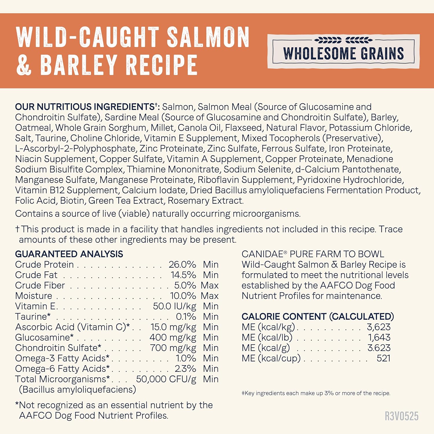 Canidae Pure Farm to Bowl Wild-Caught Salmon & Barley, Adult, Dry Dog Food, 22lb - Image 9