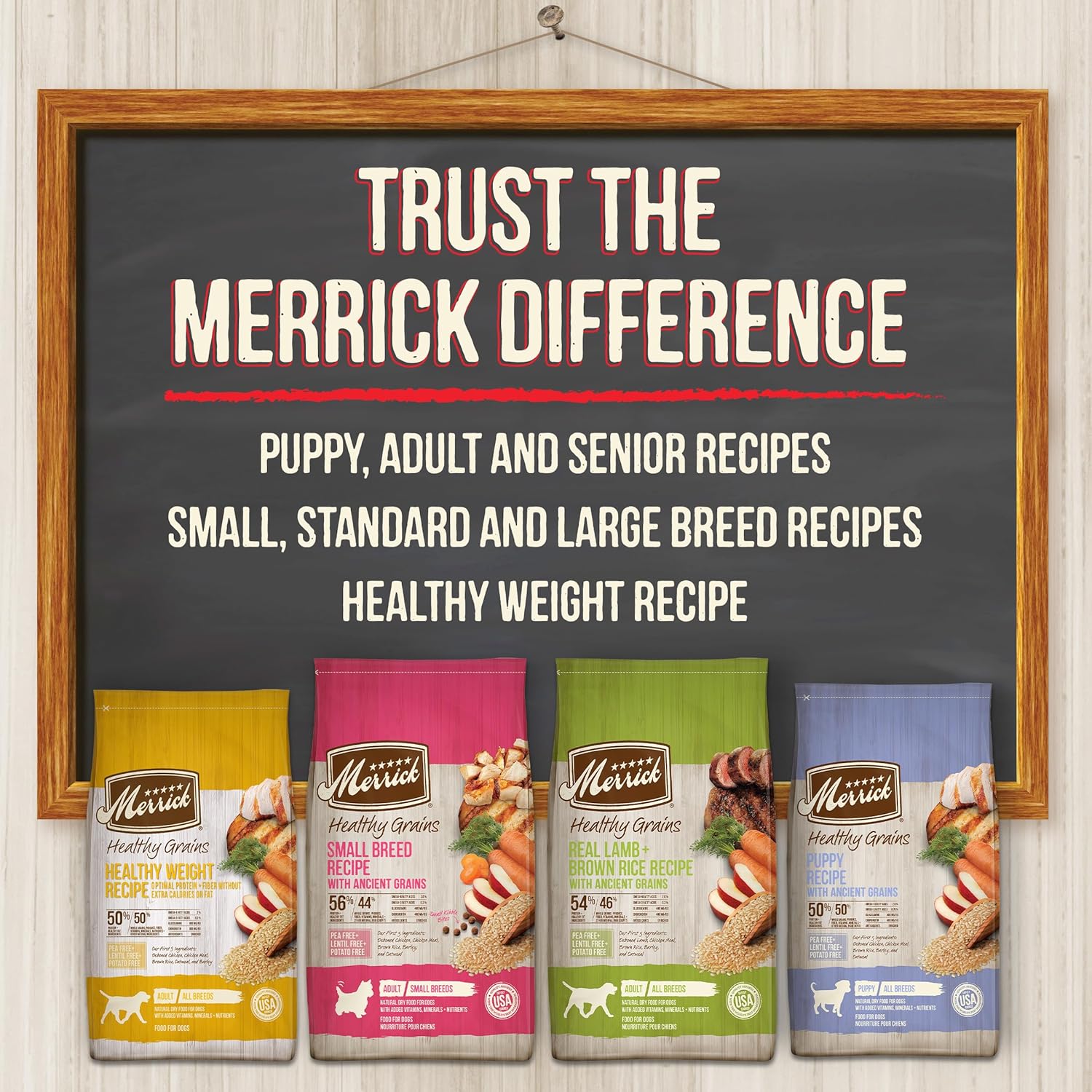 Merrick Healthy Grains Premium Dry Dog Food For Small Dogs, Wholesome and Natural Kibble, Small Breed Recipe - 4.0 lb. Bag - Image 9