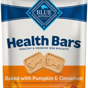 Blue Buffalo Health Bars Crunchy Dog Biscuits, Oven-Baked with Natural Ingredients, Pumpkin & Cinnamon, 16-oz Bag
