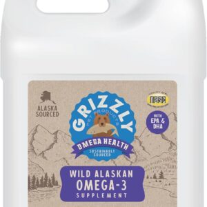 Grizzly Pet Products Omega Health Liquid Omega-3 Supplement for Dogs and Cats, 64 Ounce Jug