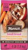 Merrick Healthy Grains Premium Dry Dog Food For Small Dogs, Wholesome and Natural Kibble, Small Breed Recipe - 4.0 lb. Bag