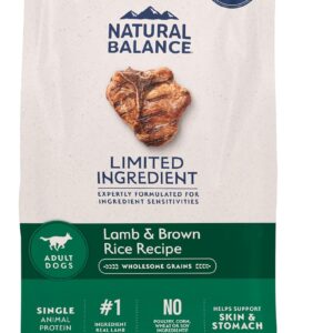 Natural Balance Limited Ingredient Adult Dry Dog Food with Healthy Grains, Lamb & Brown Rice Recipe, 24 Pound (Pack of 1)