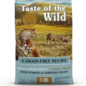 Taste of the Wild Grain Free High Protein Real Meat Recipe Appalachian Valley Premium Dry Dog Food,Venison,5 pounds