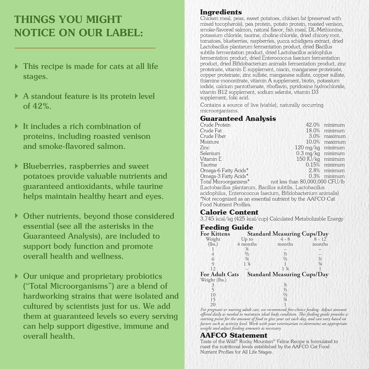 Taste Of The Wild Rocky Mountain Grain-Free Dry Cat Food With Roasted Venison & Smoke-Flavored Salmon 14lb (Pack of 1) - Image 3