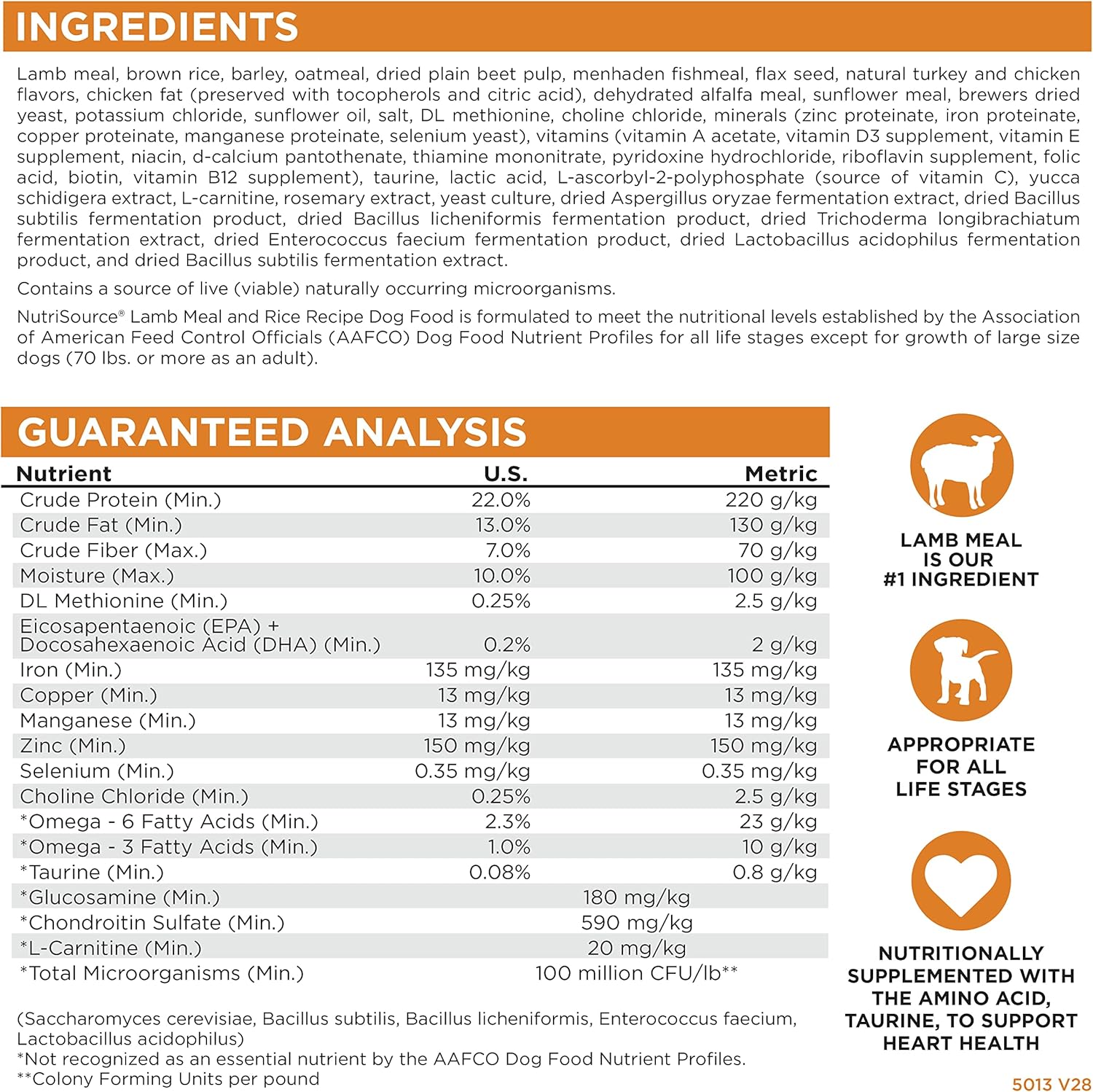 NutriSource Adult Dry Dog Food, Lamb Meal and Rice, 26LB - Image 6