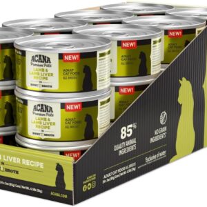 ACANA Premium Pate Wet Cat Food in Bone Broth Lamb + Lamb Liver Recipe 3oz Cans (24 count)