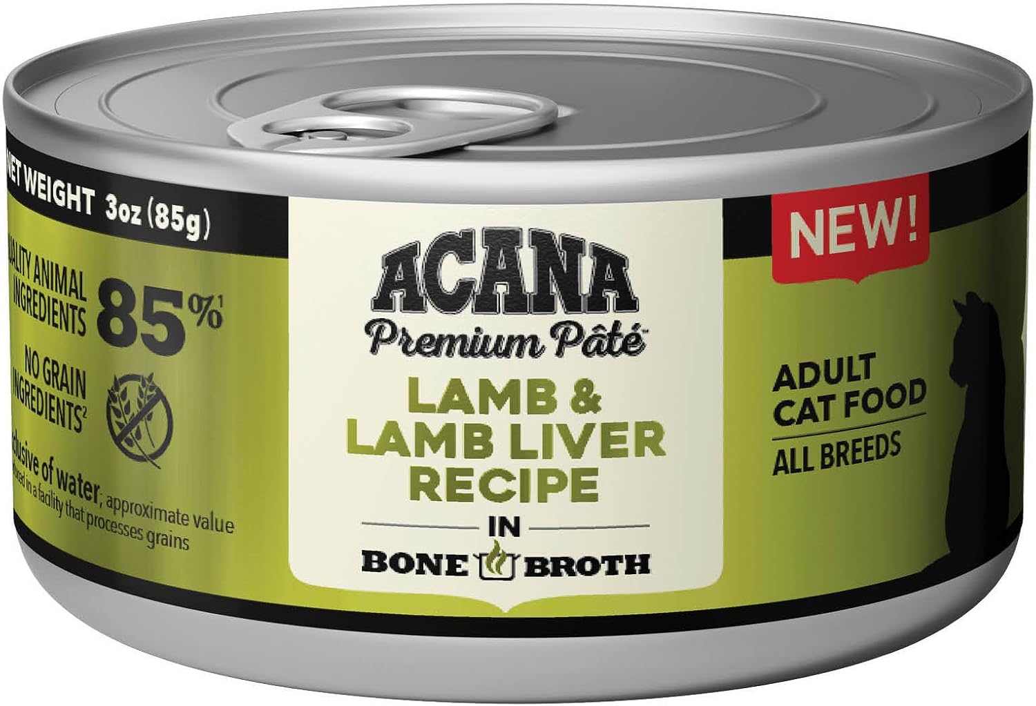 ACANA Premium Pate Wet Cat Food in Bone Broth Lamb + Lamb Liver Recipe 3oz Cans (24 count) - Image 2