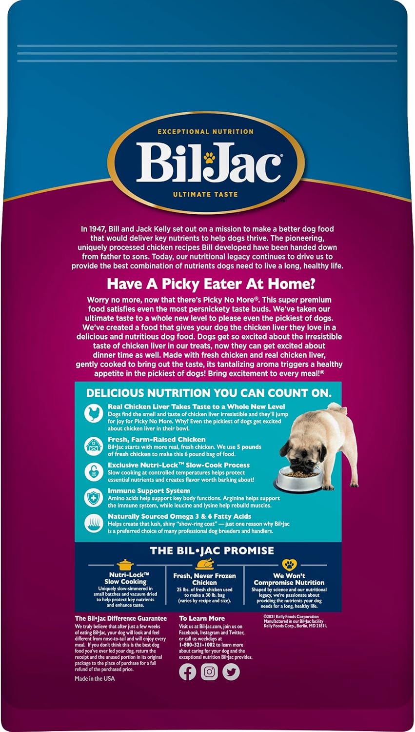 Bil-Jac Picky No More Small Breed Formula Dry Dog Food, All Life Stages, Made with Real Chicken Liver, 6lb (2-Pack) - Image 2