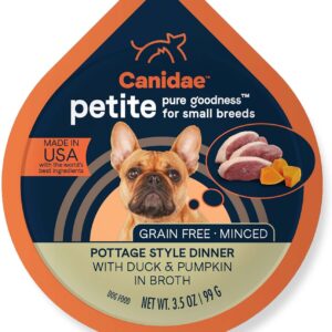 Canidae Pure Petite Premium Wet Dog Food for Small Breeds, Minced with Duck & Pumpkin, 3.5 oz, (Case of 12) Grain Free