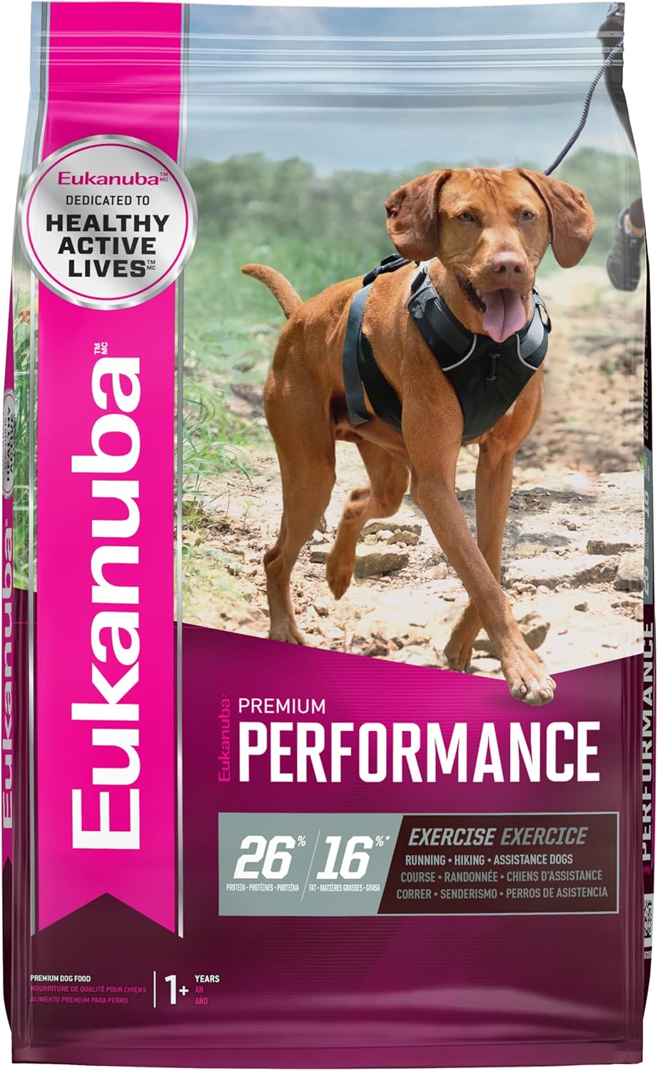 Eukanuba Adult Premium Performance 26/16 Exercise Dry Dog Food, 28 lb Bag