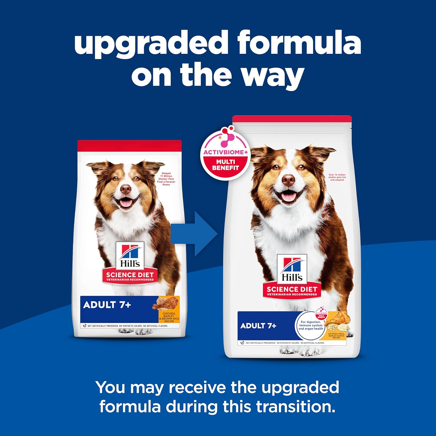 Hill's Science Diet Adult 7+, Senior Adult 7+ Premium Nutrition, Dry Dog Food, Chicken, Brown Rice, & Barley, 33 lb Bag - Image 2