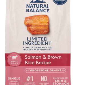Natural Balance Limited Ingredient Adult Dry Dog Food with Healthy Grains, Salmon & Brown Rice Recipe, 24 Pound (Pack of 1)