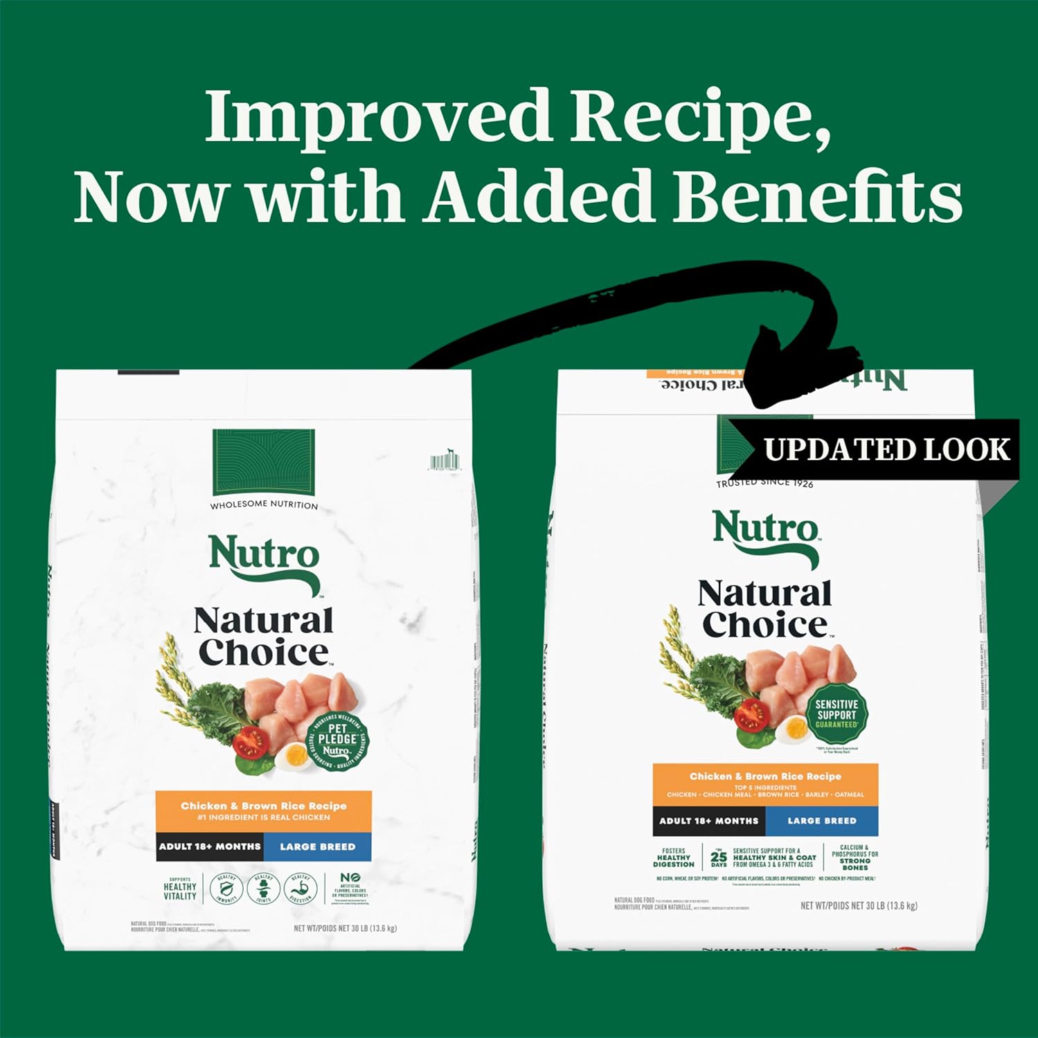 Nutro Natural Choice Adult Large Breed Dog Food Dry, Chicken & Brown Rice Recipe, 30 lb. Bag - Image 2