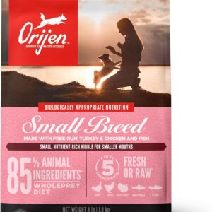 ORIJEN Grain Free High Protein Dry Dog Food Small Breed Recipe 4lb Bag