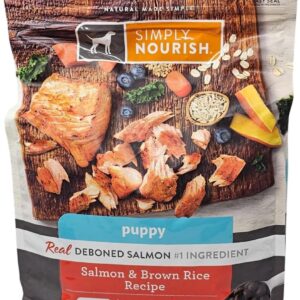 SIMPLY NOURISH Puppy Salmon and Brown Rice Dry Dog Food, 5 Pound Bag