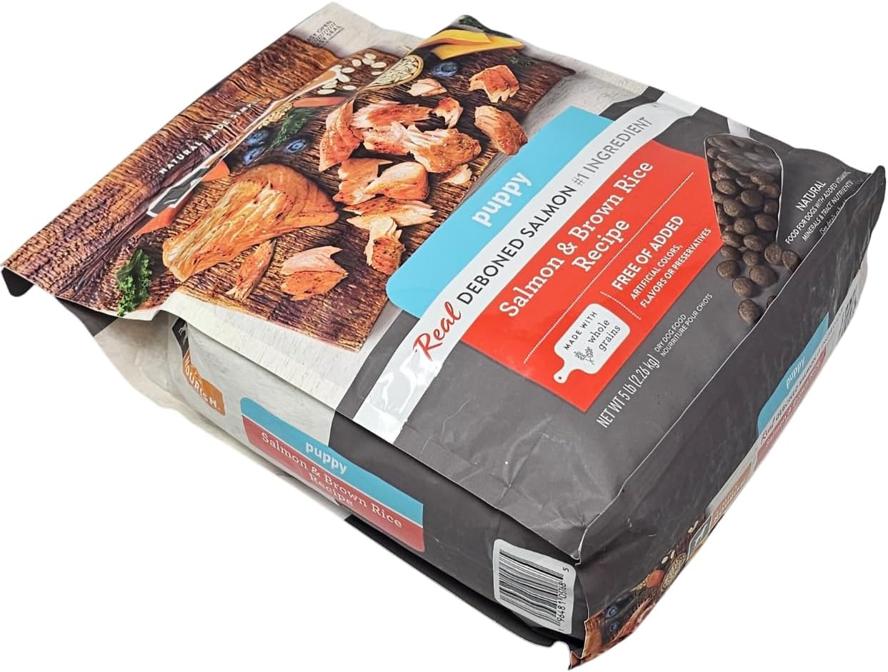 SIMPLY NOURISH Puppy Salmon and Brown Rice Dry Dog Food, 5 Pound Bag - Image 2