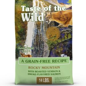 Taste Of The Wild Rocky Mountain Grain-Free Dry Cat Food With Roasted Venison & Smoke-Flavored Salmon 14lb (Pack of 1)