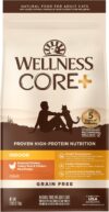 Wellness CORE+ Adult Dry Cat Food for Indoor Cats, Grain-Free, Natural, Chicken, Turkey & Chicken Meal (5 Pound Bag)