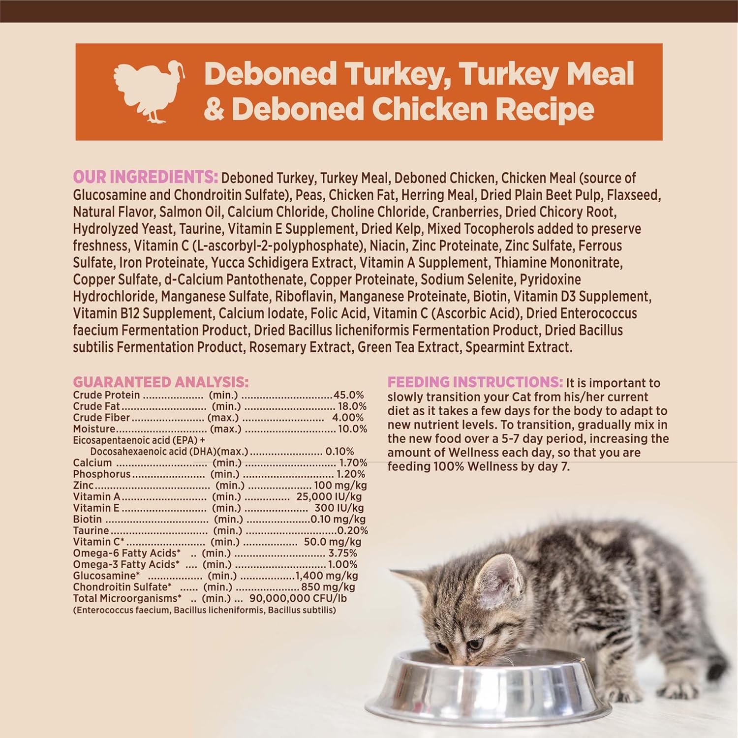 Wellness CORE Kitten Dry Cat Food for Indoor & Outdoor Cats, Grain Free, Natural, Original Turkey, Turkey Meal and Chicken (5 Pound Bag) - Image 7