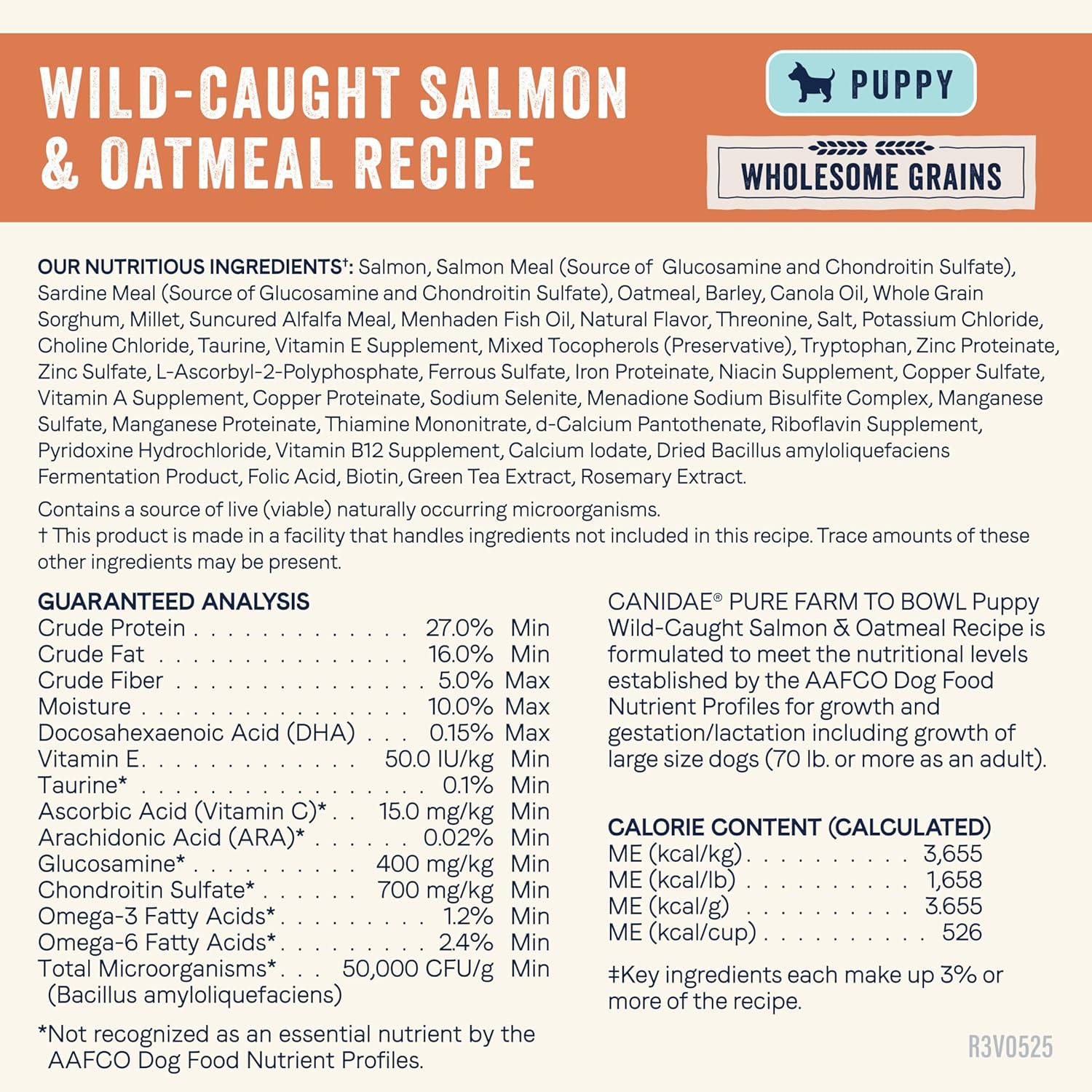 Canidae Pure Farm to Bowl Wild-Caught Salmon & Oatmeal, Puppy, Dog Food, 22lb - Image 8