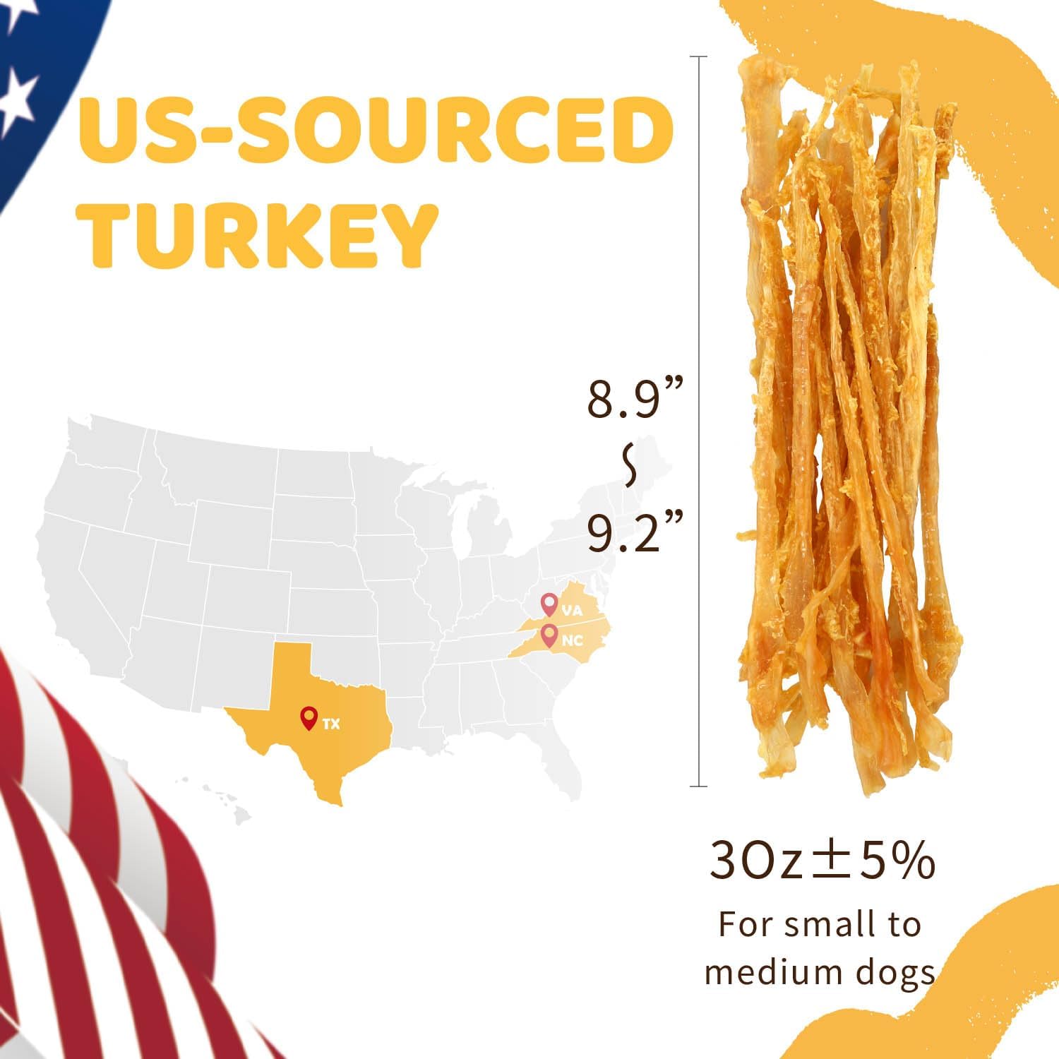 iPaw Turkey Tendons for Dogs, 100% Turkey and US Sourced Raw Material, Hypoallergenic, All Natural Human Grade Puppy Chew, Rawhide Alternative Dog Treats, 1 Pack Strip (Large) - Image 4