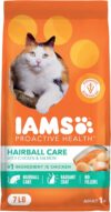 IAMS Proactive Health Adult Hairball Care Dry Cat Food with Chicken and Salmon, 7 lb. Bag