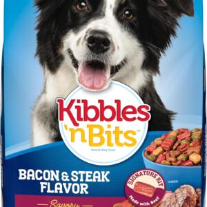 Kibbles 'n Bits Dry Dog Food, Savory Bacon & Steak Flavor for Adult Dogs, 3.5 lb. Bag