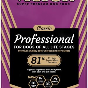 VICTOR Super Premium Dog Food – Professional Dry Dog Food – Super Premium Kibble with 26% Protein – Gluten-Free with Beef, Chicken & Pork Meals – for High Energy and Active Dogs & Puppies, 30lbs