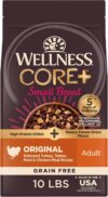 Wellness CORE+ Dry Dog Food with Freeze Dried Pieces, Small Breed, Grain Free, High Protein, Natural, Original Turkey & Chicken Recipe, (10-Pound Bag)