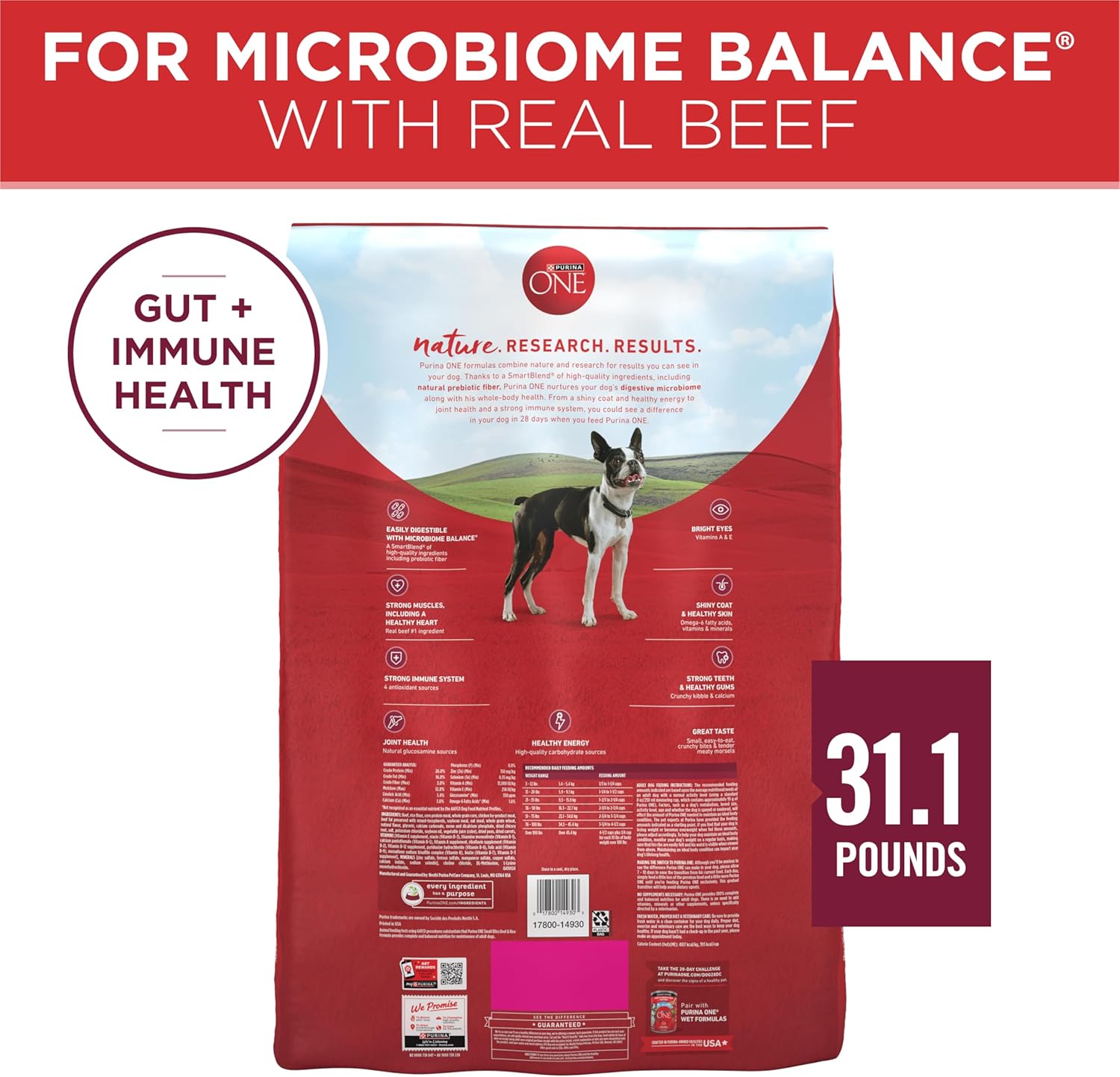 Purina ONE Small Bites Beef and Rice Formula Small High Protein Dry Dog Food Natural With Added Vitamins, Minerals and Nutrients - 31.1 lb. Bag - Image 8