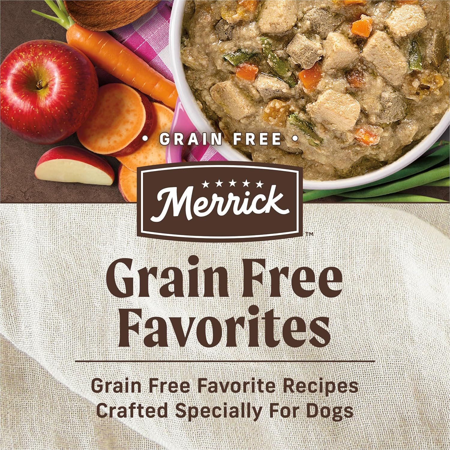Merrick Grain Free Wet Dog Food, Premium Gluten Free Canned Variety Pack, Beef, Chicken and Turkey Recipes - (Pack of 12) 12.7 oz. Cans - Image 3