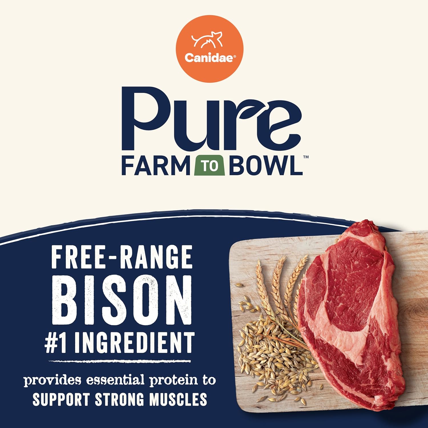 Canidae Pure Farm to Bowl Free-Range Bison & Barley Dog Food, Adult, 4lb - Image 4