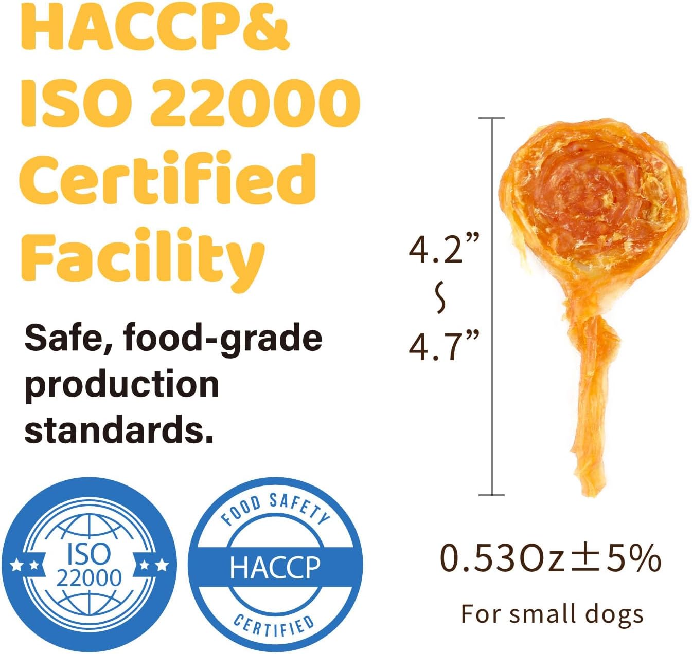 iPaw Turkey Tendon for Dogs, Single Protein, Hypoallergenic, All Natural Human Grade Puppy Chew, Rawhide Alternative Dog Treats, 4 pcs/Pack Lollipop Shape (Small) - Image 3