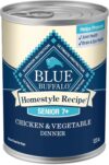 Blue Buffalo Homestyle Recipe Senior Wet Dog Food, Made with Natural Ingredients, Chicken Dinner with Garden Vegetables, 12.5-oz Cans (12 Count)