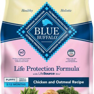 Blue Buffalo Life Protection Formula Small Breed Puppy Dry Dog Food with DHA, Vital Nutrients & Antioxidants, Made with Natural Ingredients, Chicken & Oatmeal Recipe, 15-lb. Bag