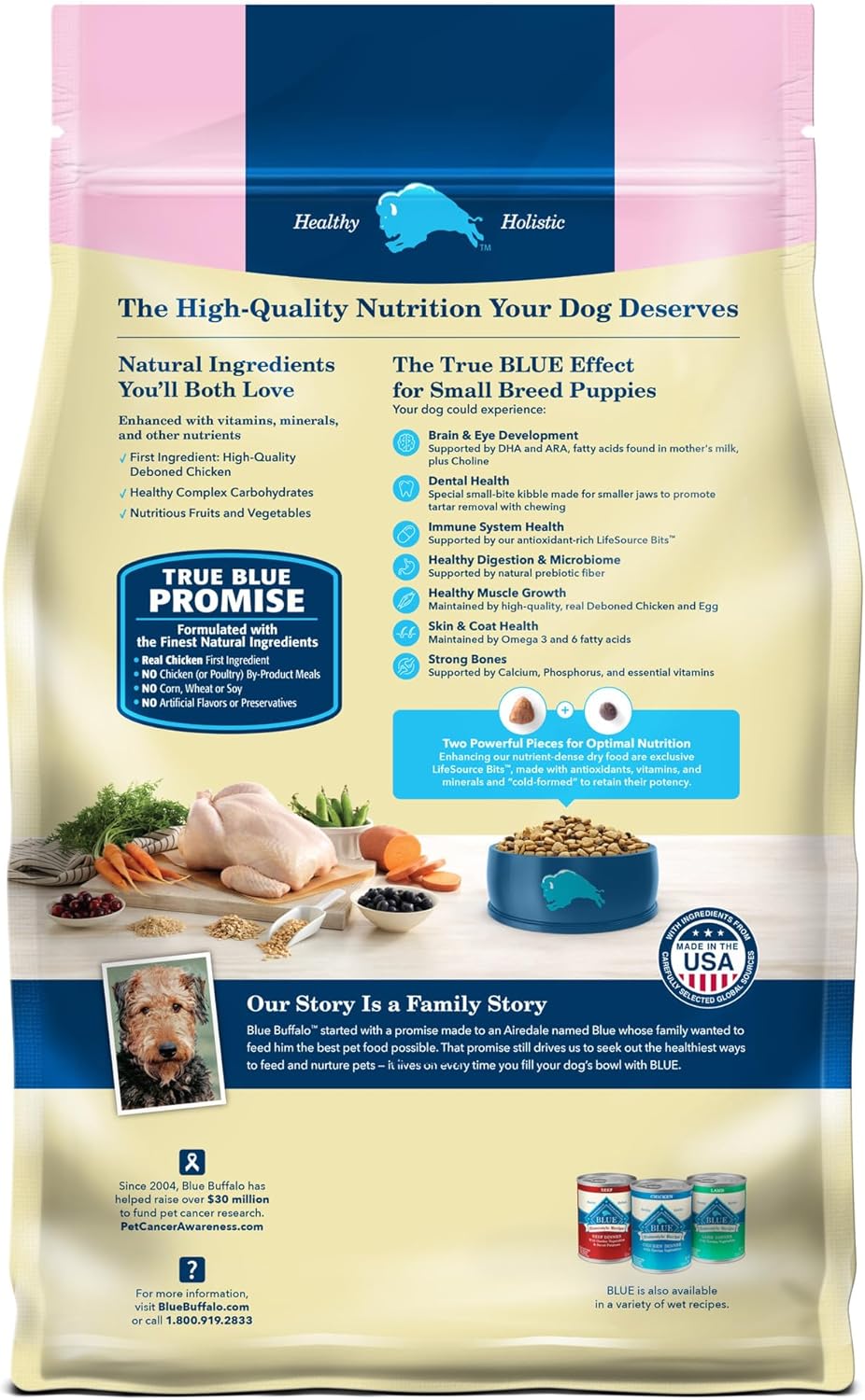 Blue Buffalo Life Protection Formula Small Breed Puppy Dry Dog Food with DHA, Vital Nutrients & Antioxidants, Made with Natural Ingredients, Chicken & Oatmeal Recipe, 15-lb. Bag - Image 2