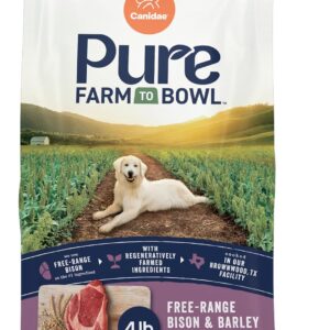Canidae Pure Farm to Bowl Free-Range Bison & Barley Dog Food, Adult, 4lb