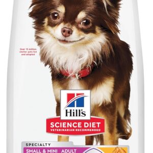 Hill's Science Diet Adult 1-6 Sensitive Stomach & Skin Small & Mini Breeds Dry Dog Food, Chicken Recipe, 4 lb. Bag (Updated Formula)
