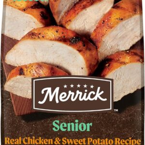 Merrick Premium Grain Free Dry Senior Dog Food, Wholesome and Natural Kibble, Real Chicken and Sweet Potato - 22.0 lb. Bag