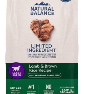 Natural Balance Limited Ingredient Large Breed Adult Dry Dog Food with Healthy Grains, Lamb & Brown Rice Recipe, 26 Pound (Pack of 1)
