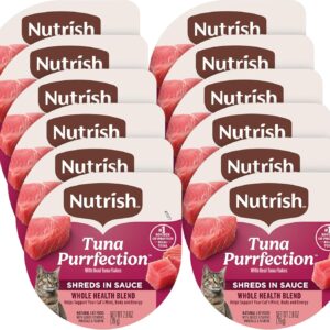 Nutrish Grain Free Wet Cat Food Tuna Purrfection Whole Health Blend with Real Tuna Flakes in a Savory Sauce, 2.8 oz. Cup (Rachael Ray) (Pack of 12)